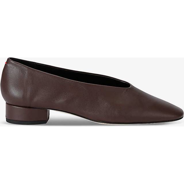 Aeyde Womens Dark Brown Delia Pointed-toe Leather Heeled Courts Eur 40 / 7 Uk Women