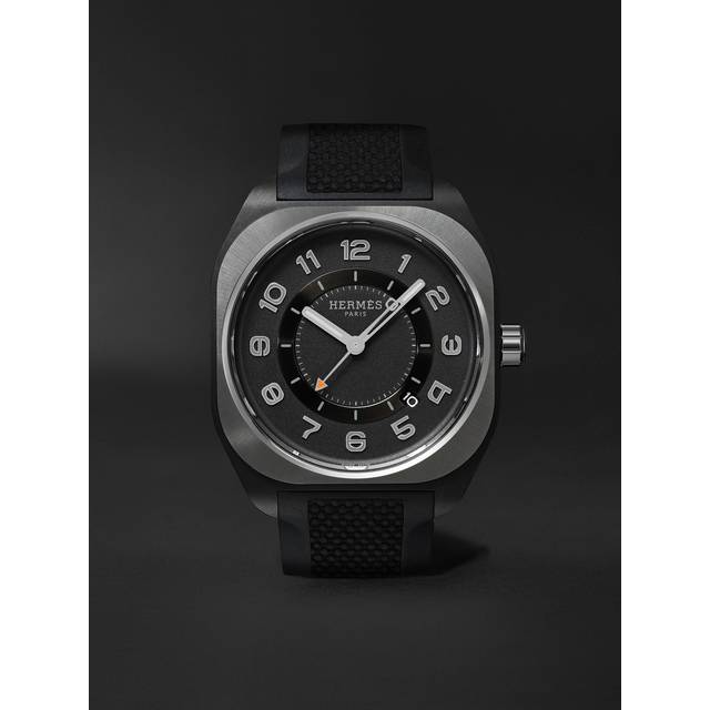Hermès Timepieces - H08 Automatic 39mm Graphene and Rubber Watch, Ref. No. 057303WW00 - Men - Black