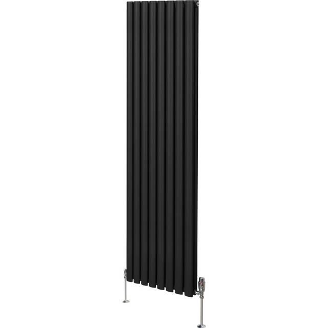 Monster Shop Oval Column Radiator & Valves - 1800Mm X 480Mm - Black, Black