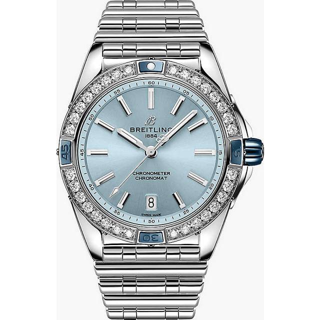 Breitling Blue Super Chronomat Stainless-steel and Lab-grown Diamond Automatic Watch 1 Size
