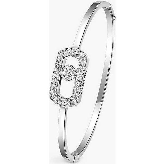 Messika White Gold and Diamond So Move Pavé Bangle - Silver