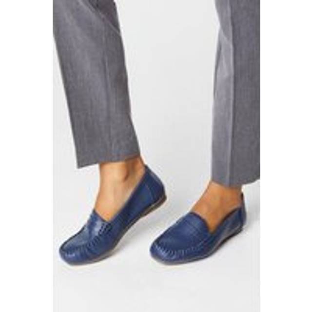 Womens Good For The Sole: Nessa Leather Comfort Loafers - Navy - 8