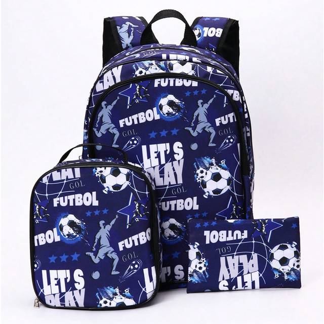 SHEIN 3-Piece Lightweight Teens/Girls School Backpack Set - Cute Printed Pattern, Suitable For School, Daily Use, And Leisure Travel