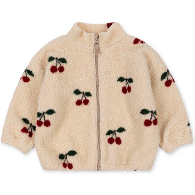Jody Cherry Print Teddy Borg Fleece Jacket, 3 Years
