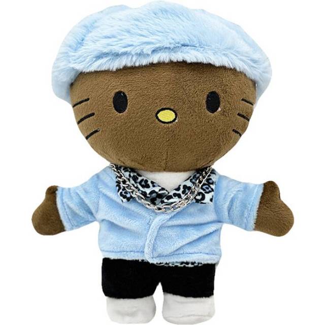 (Black Hat) Sanrio Kitty Hello Singer Selena Plush Toy Doll Throw Pillow Kids Cartoon Gift