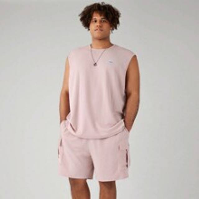 2st/set Herr Plus Size Stickad Casual Slim Fit Ärmlöst linne och raka shorts med mitten av midjan, sommar och dagligt slitage - Mauve Lila (1XL,2XL,3XL,4XL,5XL,6XL)
