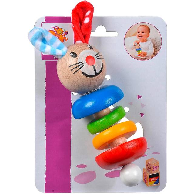 Eichhorn 100017017 – baby greppleksak med kaninmotiv, 5 x 17,5 cm, FSC 100% certifierat bokträ, tillverkad i Tyskland