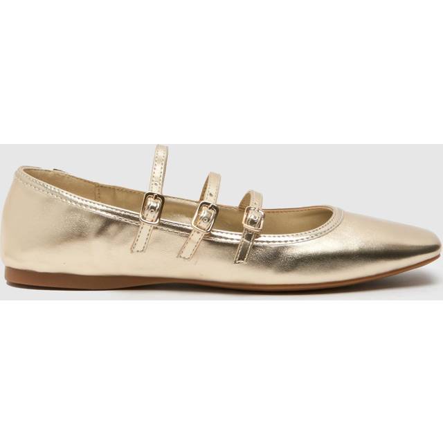 schuh Lianna Mary Jane Ballerina Flats in Gold