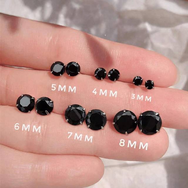 GAGAFEEL 1pair Simple & Versatile All-Match Style Super Shiny S925 Sterling Silver Cubic Zirconia Stud Earrings For Men And Women, Single Diamond Cold Personal