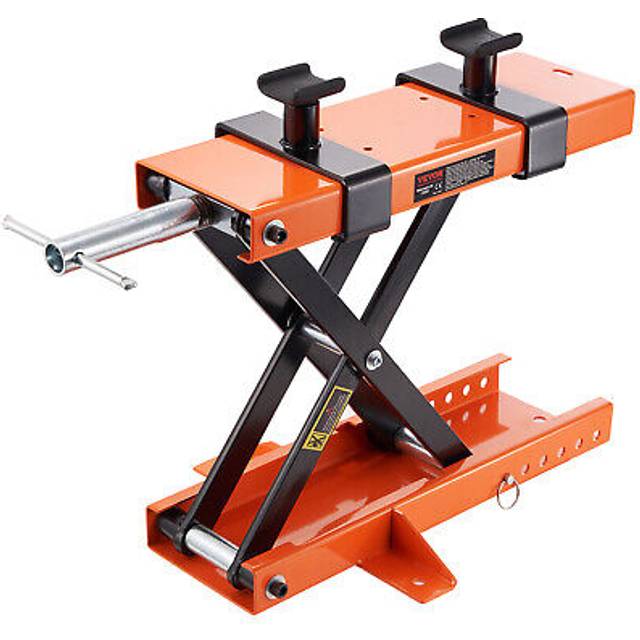 Mophorn - Motorcycle Lift, 500 kg Center Scissor Jack with Saddle & Safety Pin, Steel Hoist Stand for Street, Cruiser, Touring Bikes