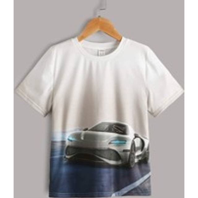Tween pojkar Casual Classic Fit rundhalsad kortärmad T-shirt med biltryck, sommar - Multifärgad (6Y,7Y,8Y,9Y,10Y,11-12Y,13-14Y)
