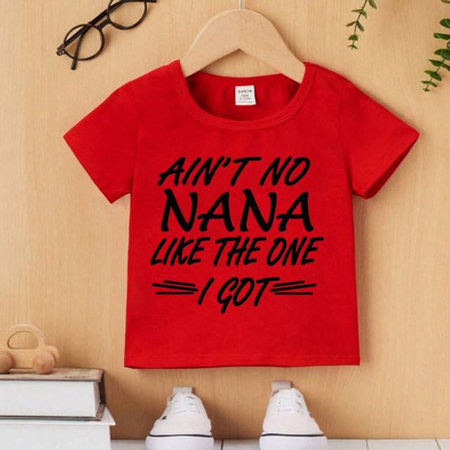 SHEIN Baby Boy Funny Letter Print Short Sleeve T-Shirt For Summer