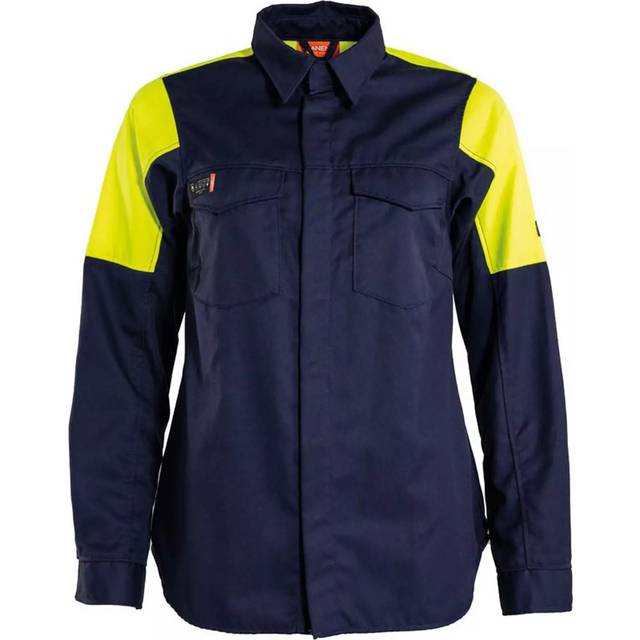 577886 Metallfri damskjorta - HV Gul/Marin (XL)