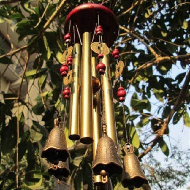 SHEIN 1pc Antique Bronze Decorative Wind Chime, Rustproof Metal Outdoor Wind Bell For Yard Garden Home Decoration,Home Decor ,Room Decor,Wall Decor Gifts Bi