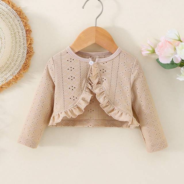 SHEIN Baby Girl Texture Fabric Comfortable Casual Jacket For Spring And Summer