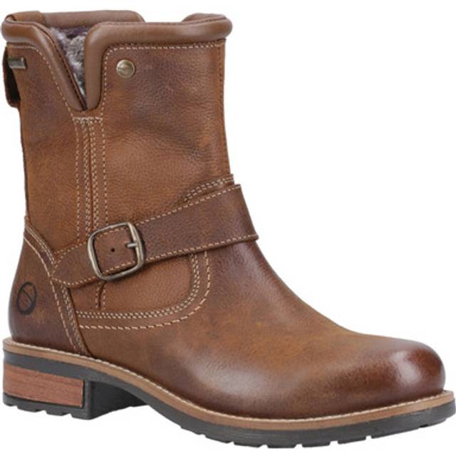 Women's Cotswold Kinsham Leather Women's Tan Winter Mid Calf Boots - Brown - Size: 4