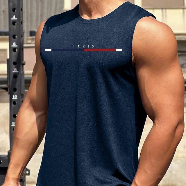 SHEIN Men&#39;s Fashionable Simple Slim Fit Athletic Tank Top For Summer