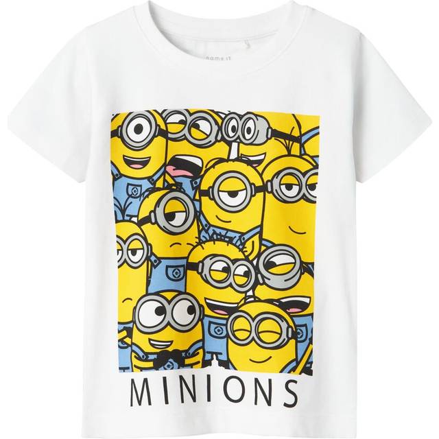 Name It T-shirt - NmmJul Minions - Bright White - Name It - 2 år (92) - T-shirt