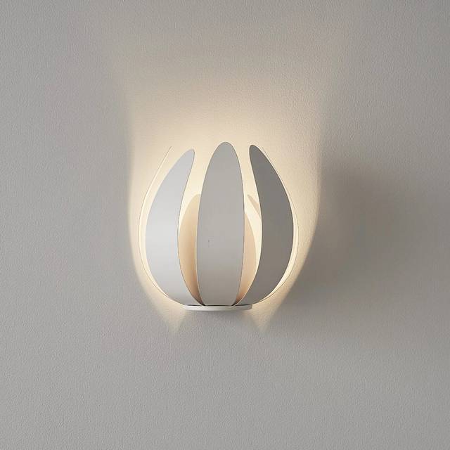 Modern tulip pendant wall mounted sconce bending petal matt white light lamp