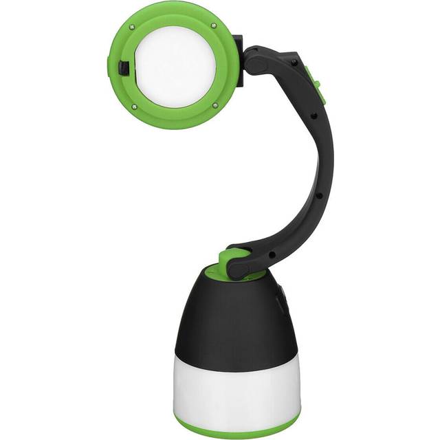 (Green) 3-in-1 Flashlight 5W Desk Lamp 180 Adjustable Reading Light 3 Modes USB Rechargeable Camping Light with Power Bank Function