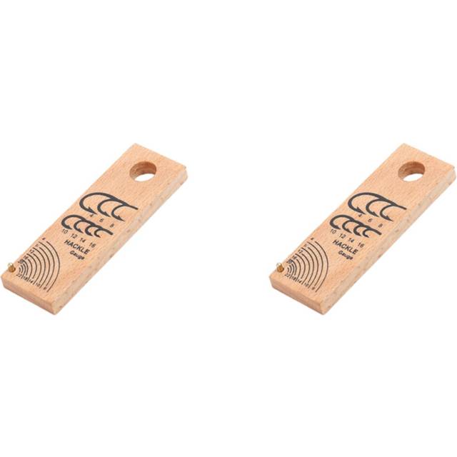 2X Wooden Ruler Fishing Gauge Lightweight Fish Hook Measuring Ruler