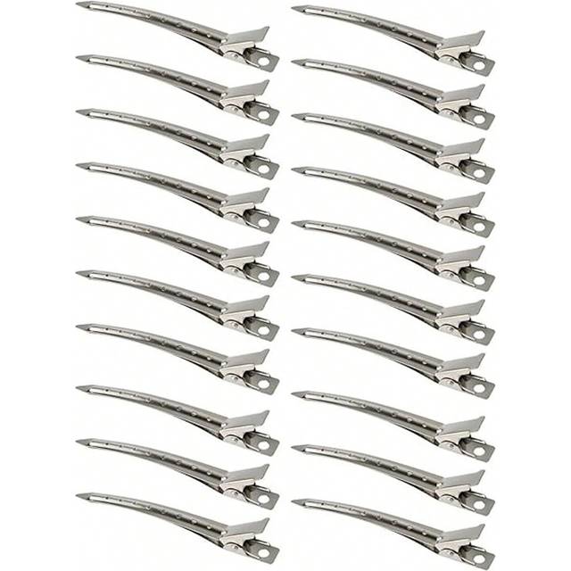 SHEIN 10pcs/20pcs Women&#39;s Fashion Minimalist Convenient Y2K Style 3.54in Hollow Out Alloy Silver Hair Clips, Suitable For Daily Hairstyling Use In Salons, C