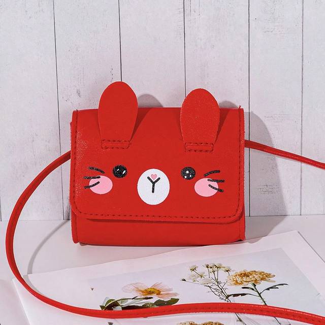 SHEIN 1Pc New Sweet Mini Crossbody Bag, Children&#39;s Cute Cartoon Kitten Casual Crossbody Bag, Small Coin Purse For Girls, Messenger Bag Handbag Wallet For Tr