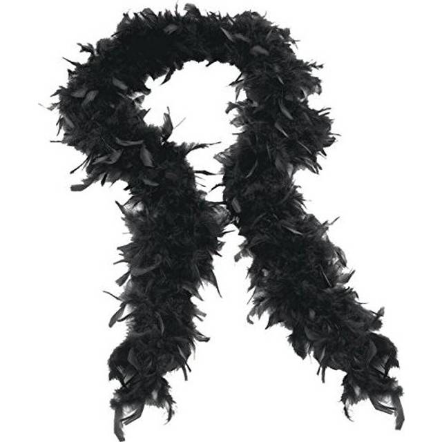 SHATCHI 180cm 60G Thick Hen Night Accessory Fancy Dress Party Flapper Boas 1920'S Burlesque Feathers, Black