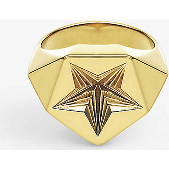 Shaun Leane Womens Yellow Gold Star 18ct Gold-plated Vermeil Sterling-silver Signet Ring J - YELLOW GOLD