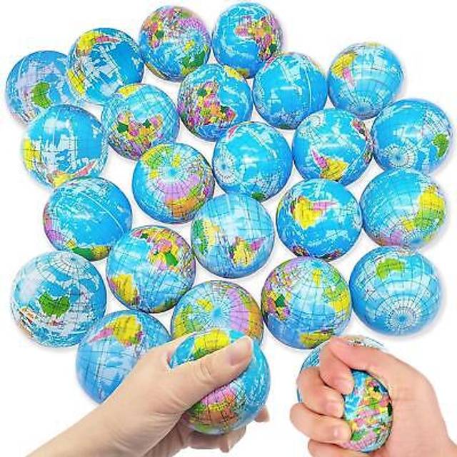 Squeeze Balls Stress Relief Foam Printed Earth Globe Kids Toys Party Bag Fillers