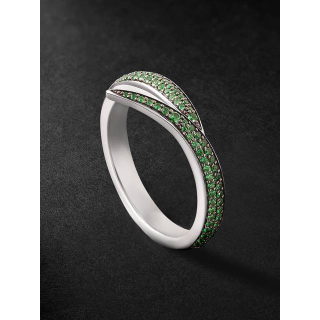 Shaun Leane - Interlocking 18-Karat White Gold Tsavorite Ring - Men - Green - 63