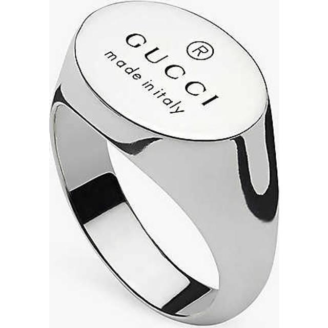 Gucci Womens Silver Brand-engraved Sterling-silver Signet Ring I - SILVER