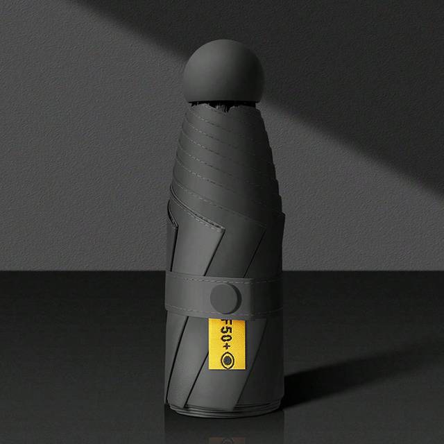 SHEIN Capsule Sun Umbrella Female Sunscreen UV Protection Sun And Rain Umbrella Two-In-One Mini Five-Fold Ultra-Light And Compact Portable For School,Office