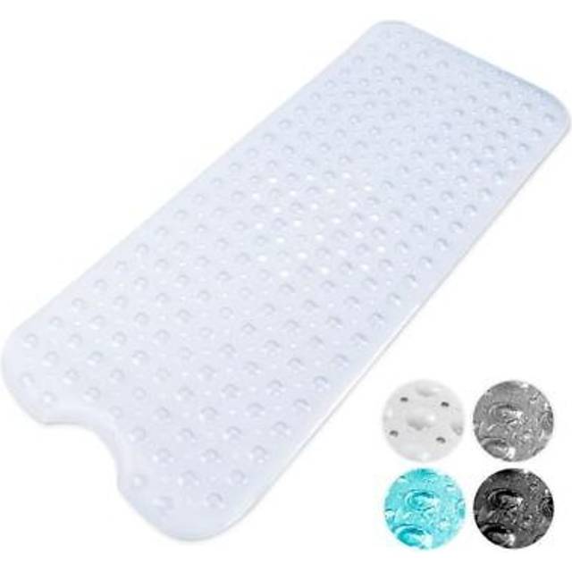 KEPLIN Premium halkfri badmatta – 200 sugkoppar, BPA, latexfri, mögelbeständig, maskintvättbar – säker, hållbar och bekväm för duschlöpare och badrumsbadkar extra långa (40 x 100 cm) – klar