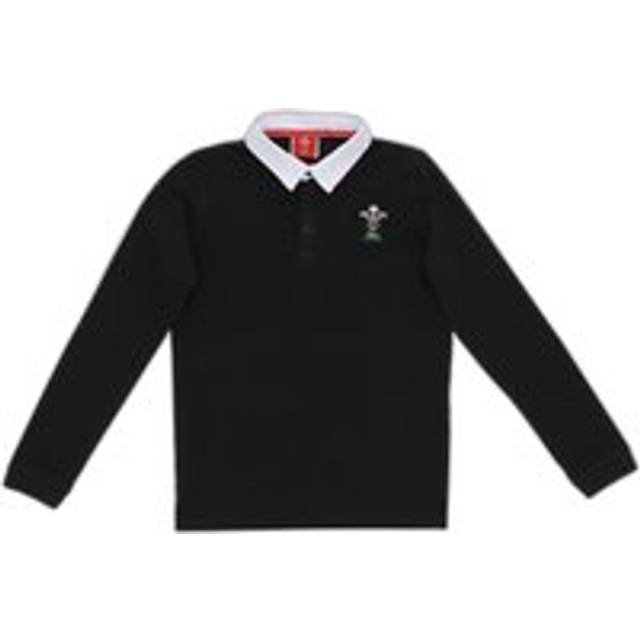 Long sleeve Polo shirt for kids Pays de Galles Rugby XV Merch CA LF - Noir