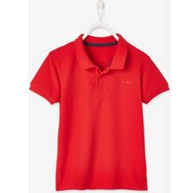 Short Sleeve Polo Shirt, Embroidery on the Chest, for Boys red - Red