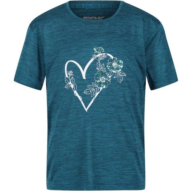 (9-10 Years, Gulfstream) Regatta Childrens/Kids Findley Keep Going Heart Marl T-Shirt