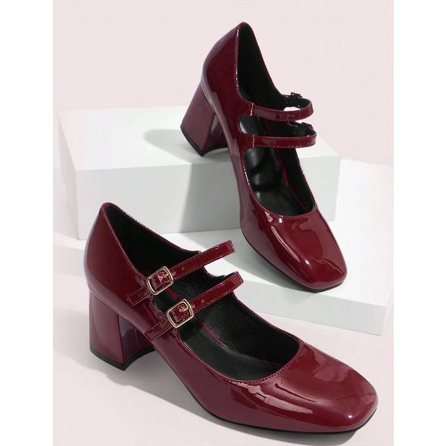 Cuccoo Women&#39;s Fashion Mary Jane High Heel Shoes Vacation Shoes Summer Sorceress BURGUNDY Heels Spring Shoes Spring Break Easter