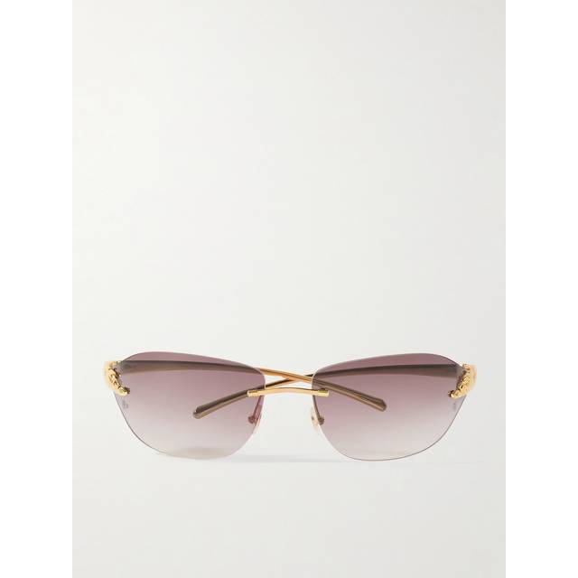 Cartier Eyewear - Panthère Classic Rimless Square-Frame Gold-Tone Sunglasses - Men - Gold