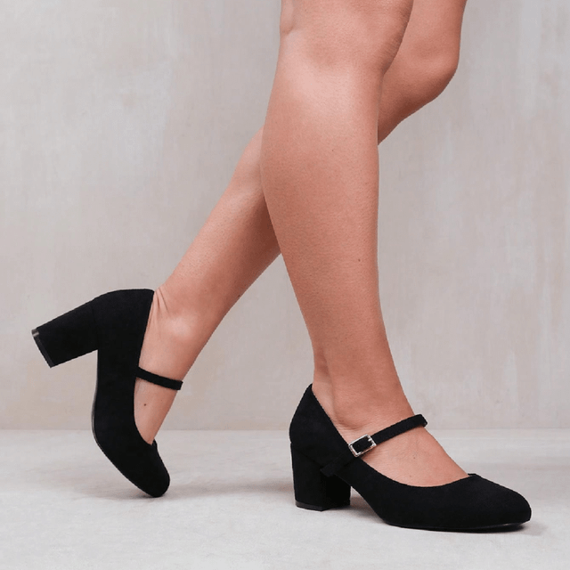 Whereâs That From ARACELI EXTRA WIDE FIT BLOCK HEEL MARY JANE PUMPS