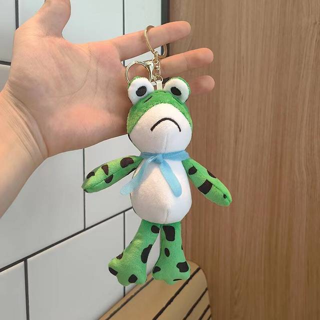 (StyleB) Super Soft 15cm Frog Plush Keychain Long Legs Stuffed Animal Toy