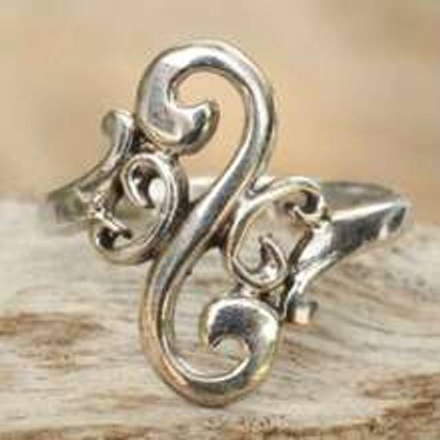 1st vintage förenklad och kreativ trådlös ihålig ring med S-design, bandring för kvinnor, bra present till henne på dagliga, dejting-, resor- eller fe - Silver (7,5,9,11,6,8,10)