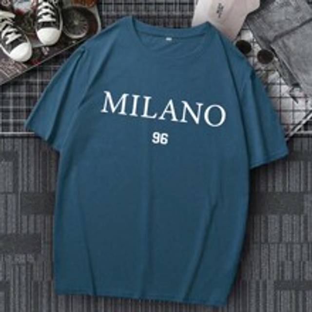 Herr sommar Casual kortärmad T-shirt med bokstavstryck - Blå (L,M,S,XL,XXL)