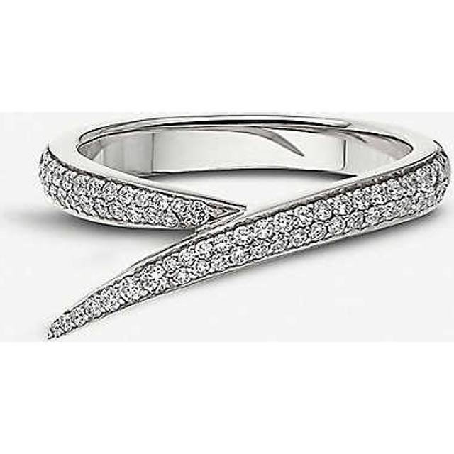 Shaun Leane Womens 18ct White Gold Interlocking White-gold and Diamond Ring T - 18ct white gold