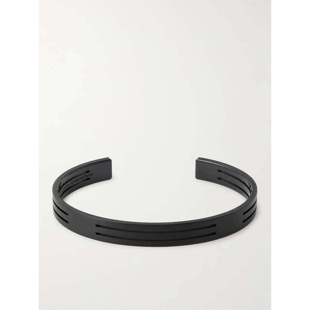 Le Gramme - 8g Punched Ribbon Recycled-Titanium Cuff - Men - Black - M