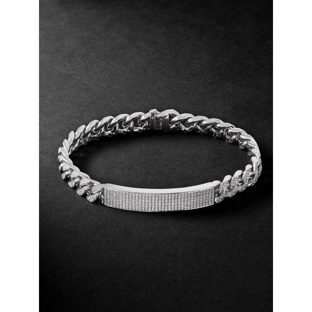 SHAY - 18-Karat White Gold Diamond ID Bracelet - Men - White - 19