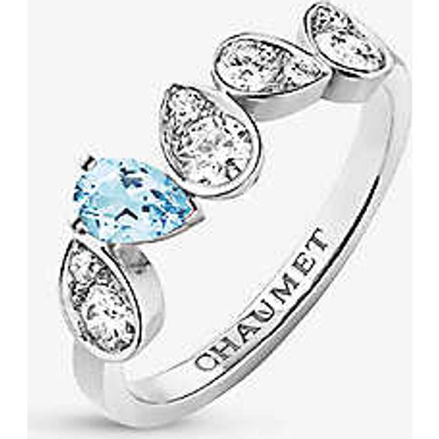 Chaumet Womens White Gold Jos&#233;phine Ronde D&#39;aigrettes White-gold, Diamond and Aquamarine Ring 55mm - WHITE GOLD