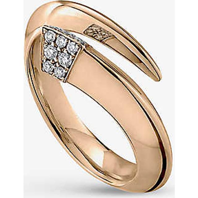 Shaun Leane Womens Rose Gold Vermeil Tusk Gold-plated Sterling Silver and 0.08ct Diamond Ring I