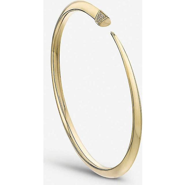 Shaun Leane Womens Yellow Tusk Sabre Gold-plated Vermeil Silver and Diamond Bangle - YELLOW