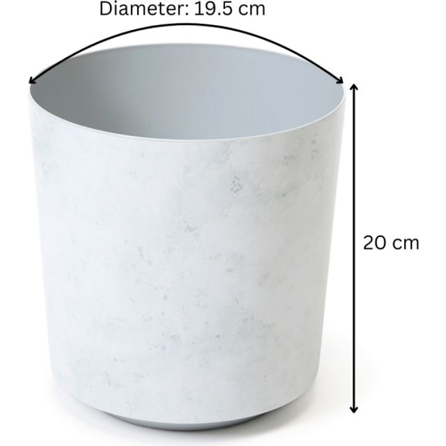 (White Marble) Plant Pots Decor Modern Garden Flowerpot Solo